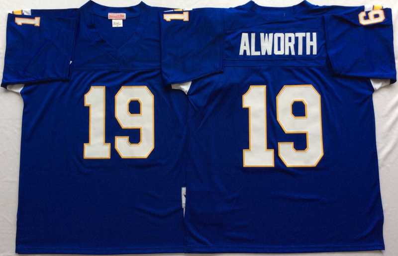 Chargers 19 Lance Alworth Blue M&N Throwback Jersey